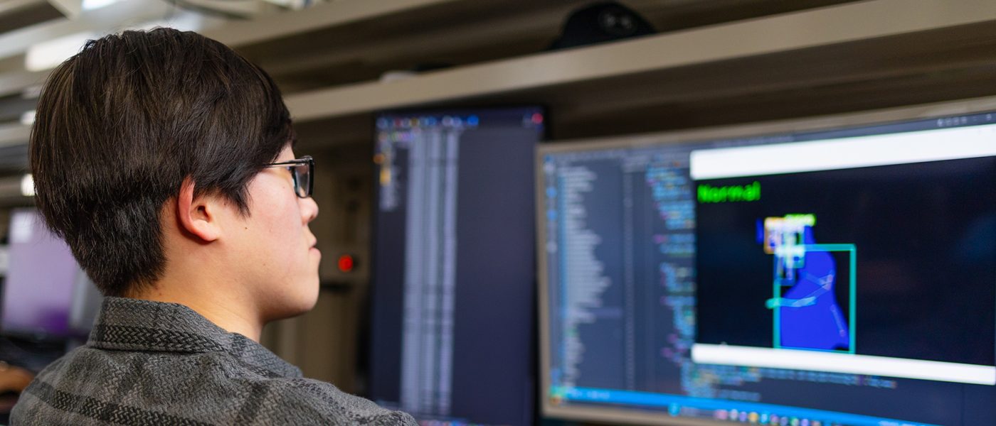 Student at computer