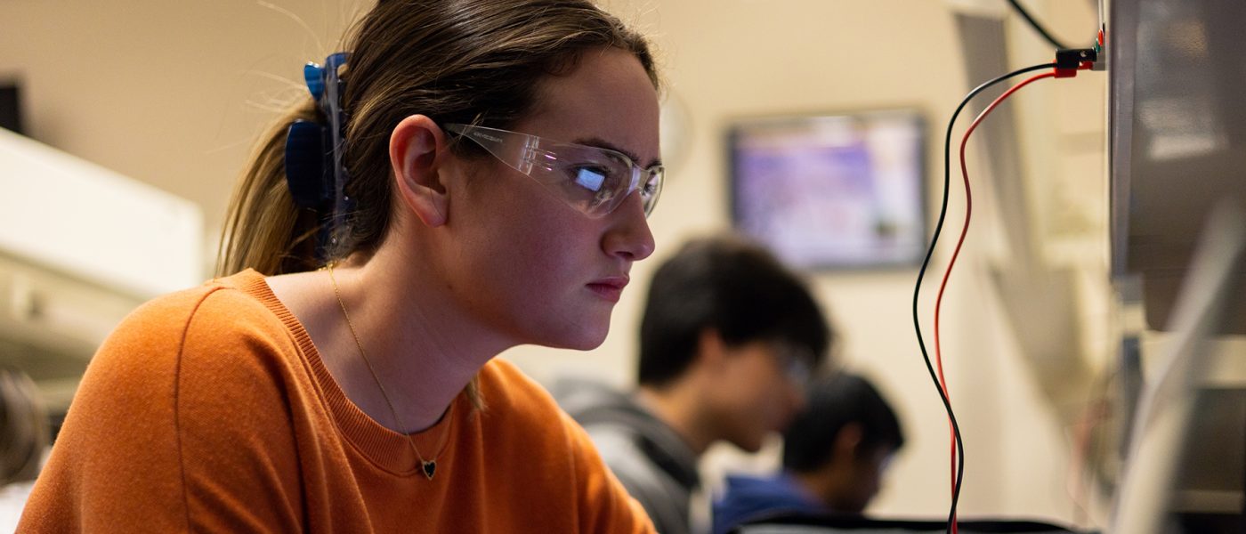 Student in the Instrumentation Lab